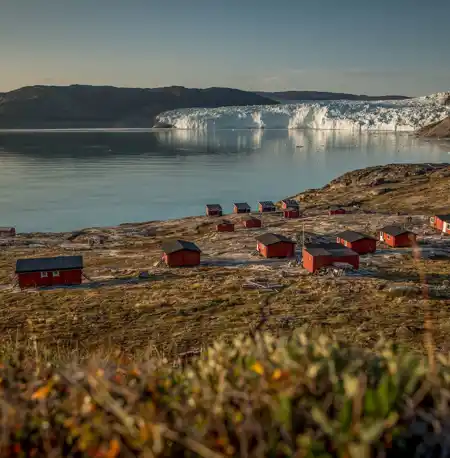 An Overview Of The Eqi Glacier Lodge Camp With The Glacier In The Background In North Greenland 1920