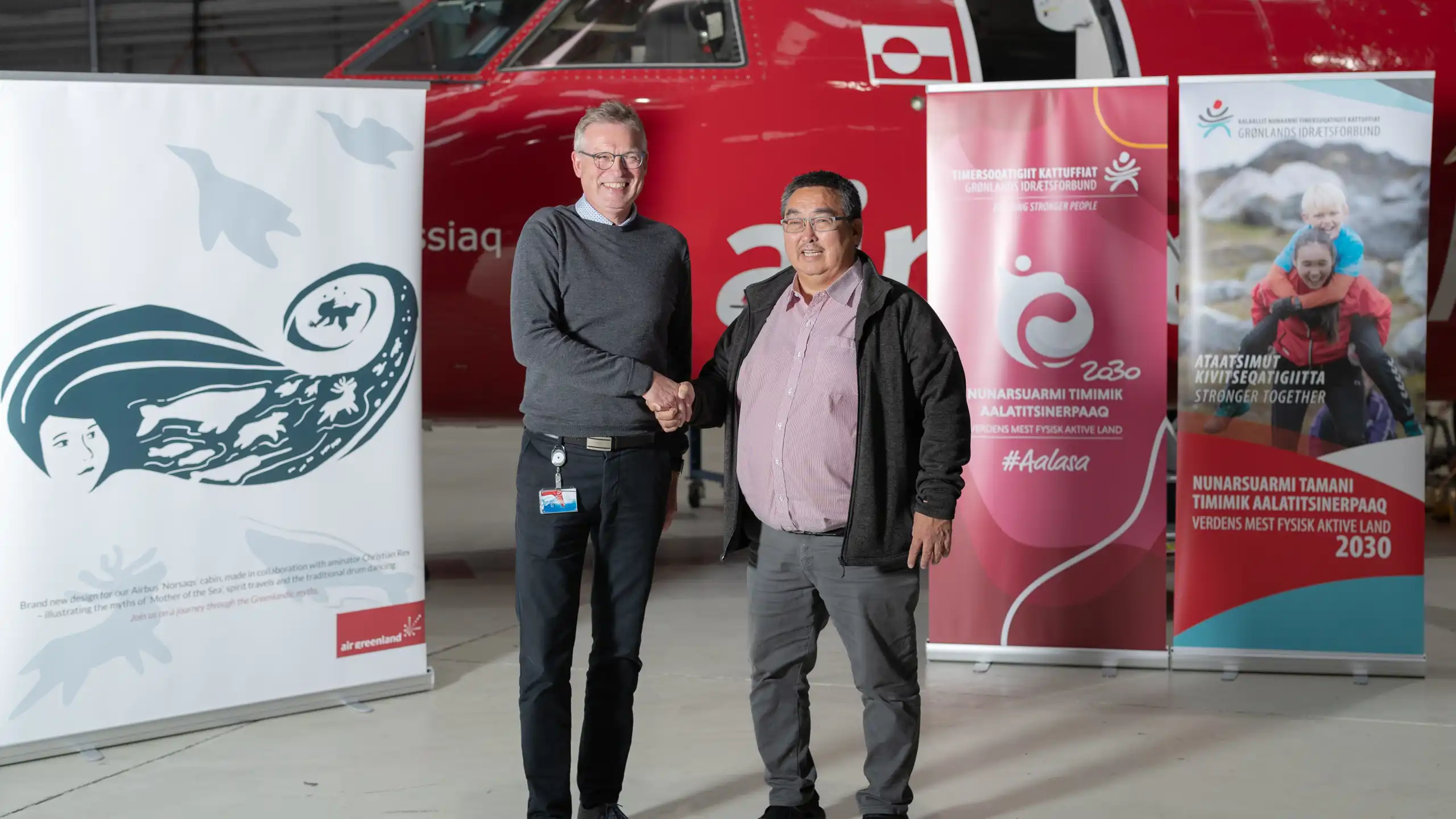 Spirits were high after the parties signed the main sponsorship agreement where the official picture was lined up for the signing. Photo: Abel Berthelsen
