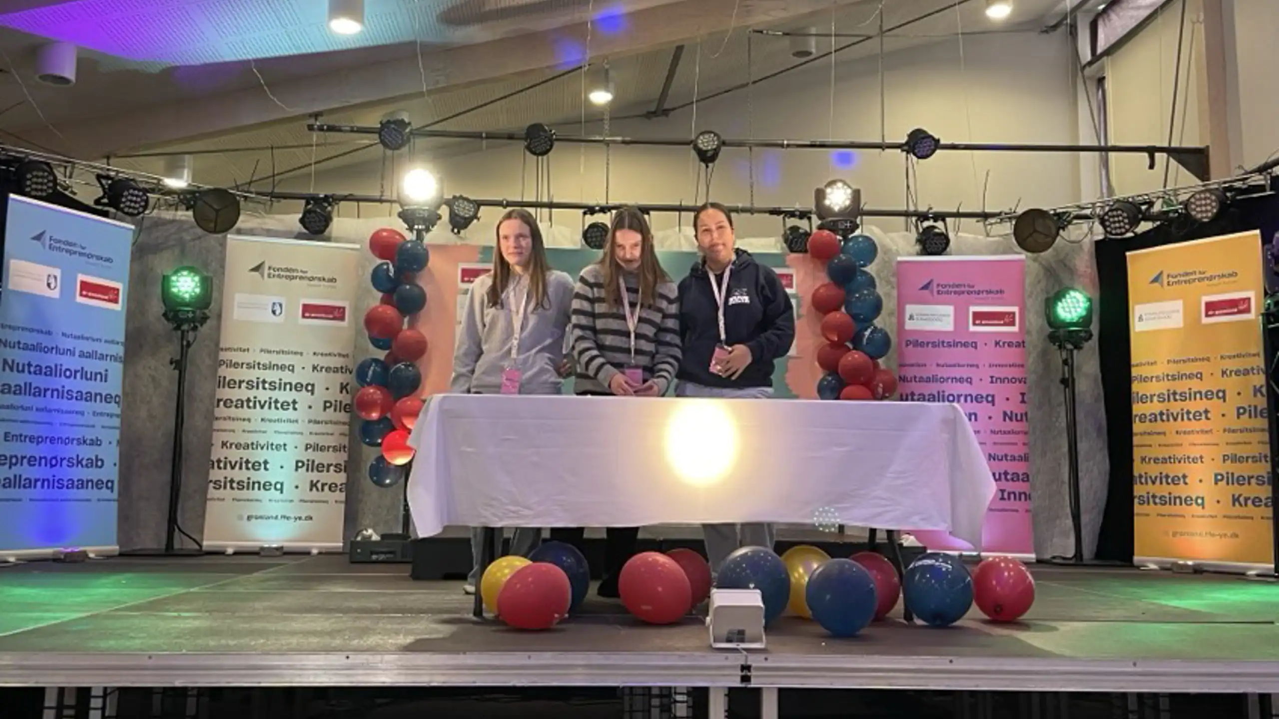 Pupils pitching before jugdes and participants