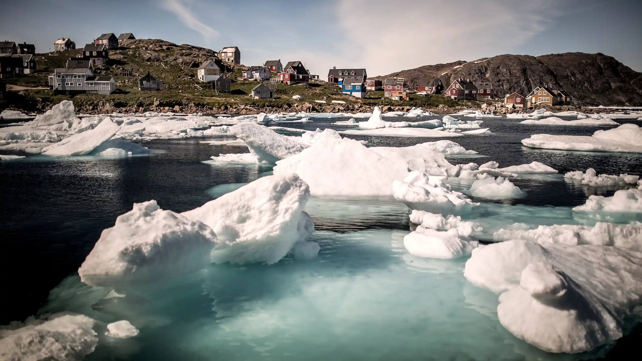 Ice In Kulusuk Harbour In East Greenland