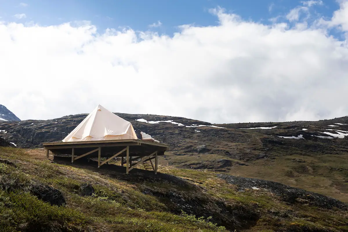 Tent In Sunshine. Photo By Stine Selmer Andersen Visit Greenland