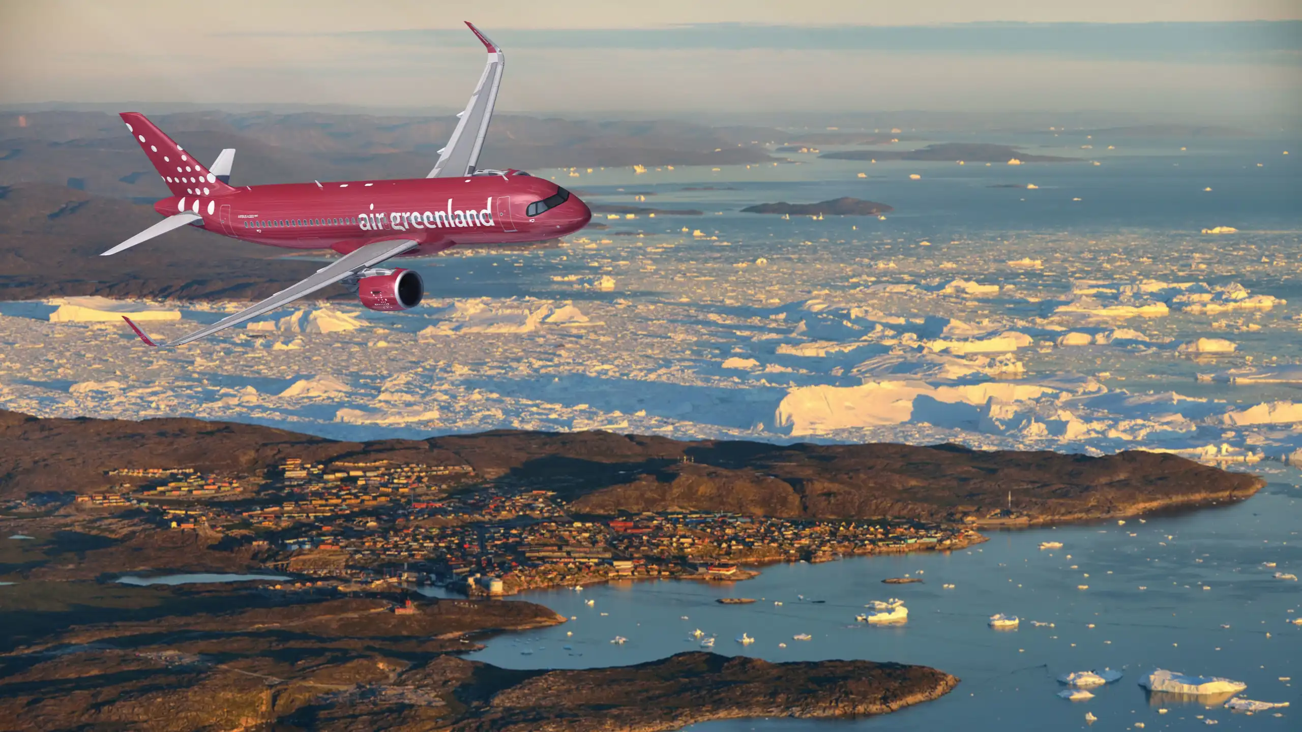 Illustration: A320neo in Air Greenland colours